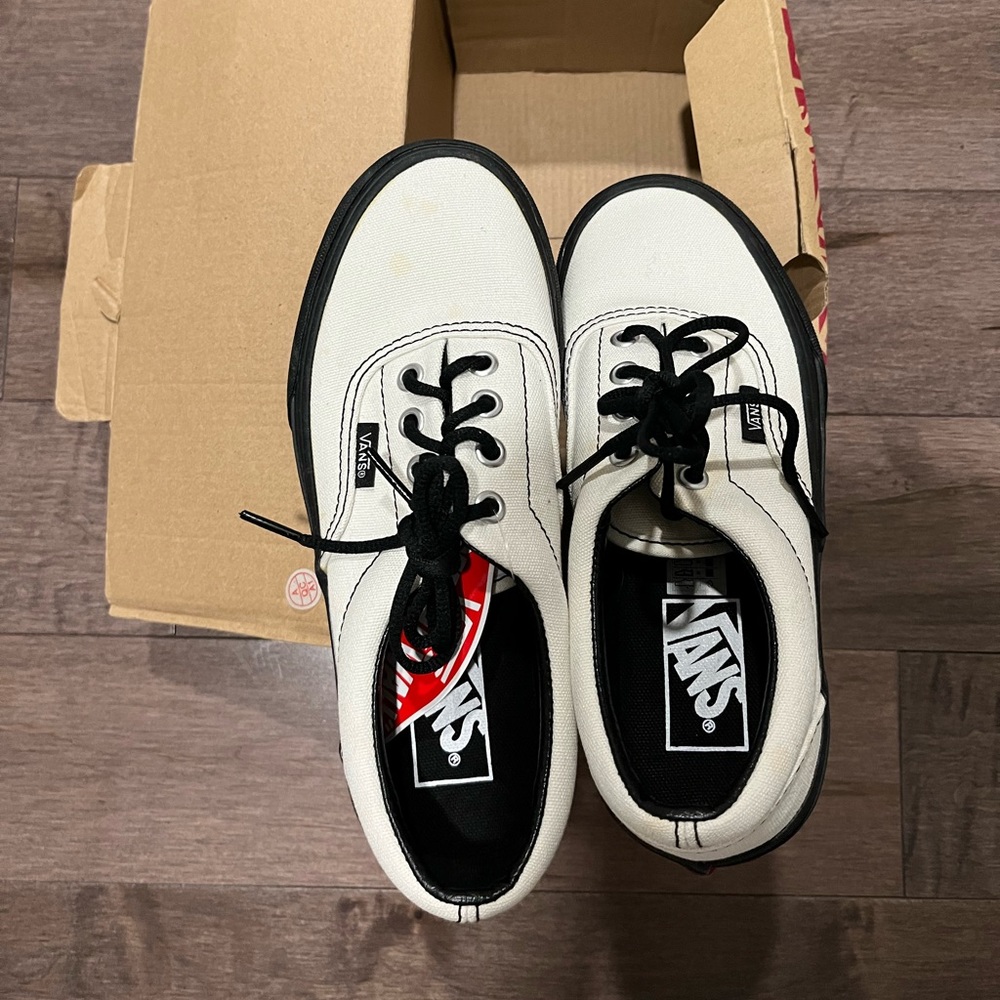 New black and white platform Vans